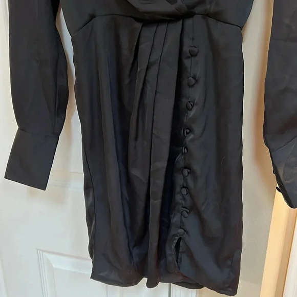 Nasty Gal Button Front Draped Neckline Mini Shirt Dress - Picture 4 of 6